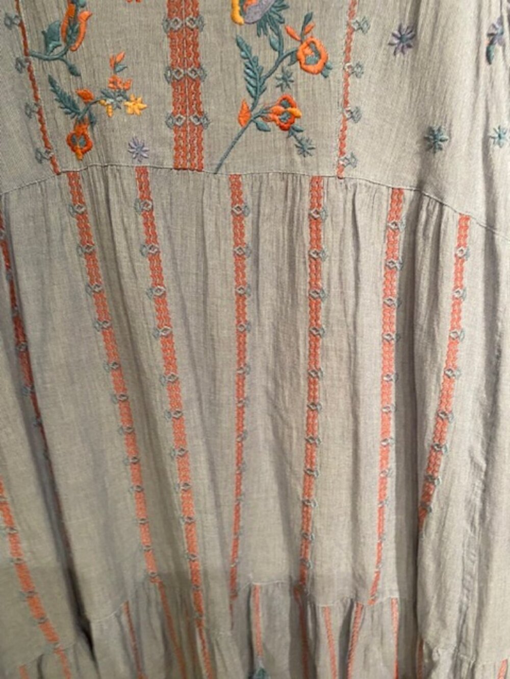 Johnny Was Workshop SZ L Sleeveless Womens Embroidered Boho Tank Dress with slip - Picture 5 of 12